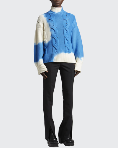 Shop Off-white Hink Tie-dye Turtleneck Sweater In Bluewhite