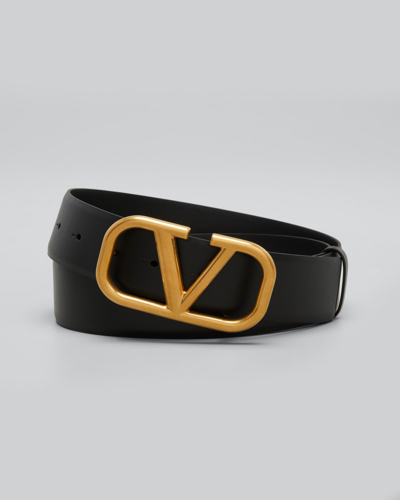 Shop Valentino Men's Vlogo 40mm Belt In Black