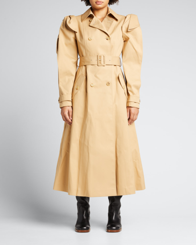 Shop Gabriela Hearst Benedict Belted Cotton Trench Coat In Tan