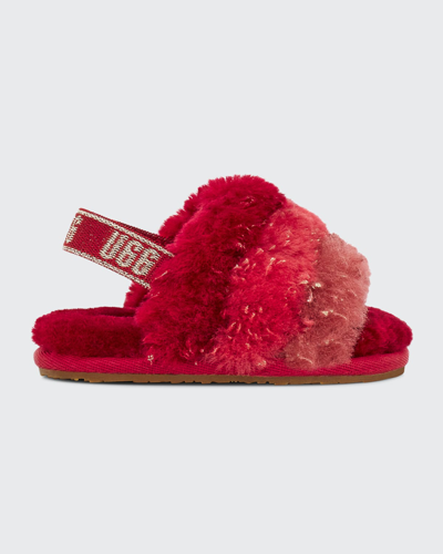 Shop Ugg Girl's Fluff Yeah Metallic Sparkle Quilted Slippers, Baby/kids In Remu
