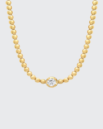 Shop Jennifer Meyer 18k Gold Beaded Diamond Tennis Necklace In Yg