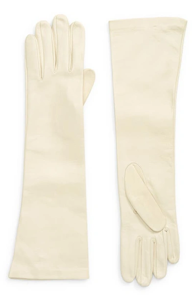 Shop Jil Sander Medium Leather Gloves In Natural