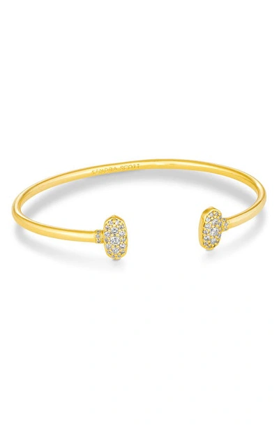 Shop Kendra Scott Crystal Cuff Bracelet In Gold