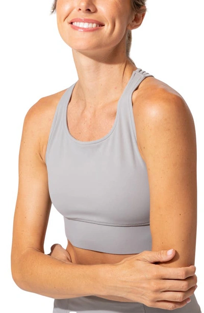 Shop Threads 4 Thought Strappy Sports Bra In Chrome
