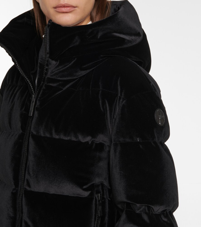 Shop Fusalp Barsy High-neck Velours Jacket In Noir