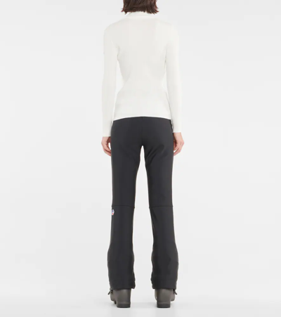 Shop Fusalp Ribbed-knit Turtleneck Sweater In Poudre