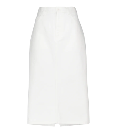 Shop The Row Tima Denim Pencil Skirt In White