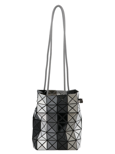 Shop Bao Bao Issey Miyake Wring Drawstring Stripe Small Bag In Grey