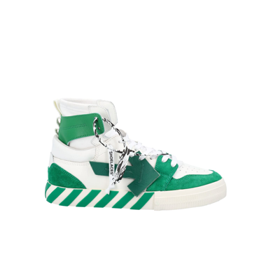 Shop Off-white Off White High Top Vulcanized Sneakers In White Green