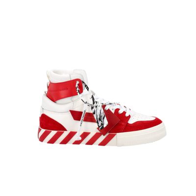 Shop Off-white Off White High Top Vulcanized Sneakers In White Red