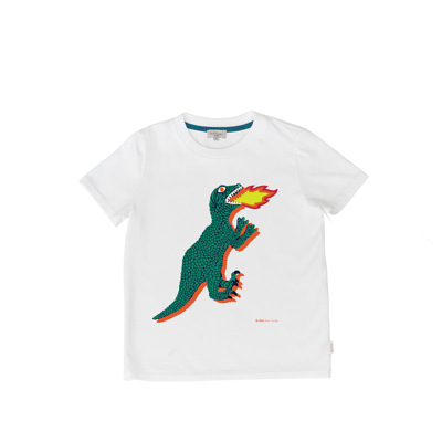 Shop Paul Smith Junior T-shirt With Print In White