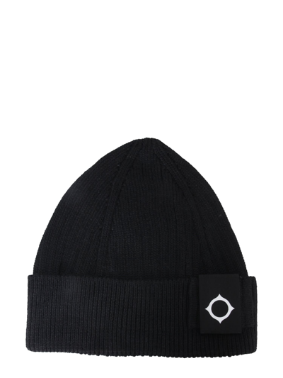 Shop Ma.strum Knitted Hat In Nero