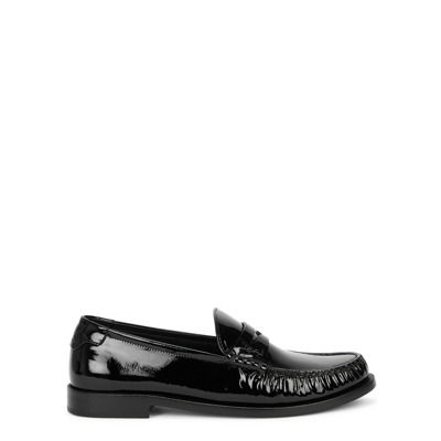 Shop Saint Laurent Le Loafer Black Patent Leather Penny Loafers