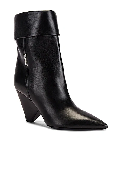 Saint Laurent Niki 85mm Cone-heel Boots In Nero