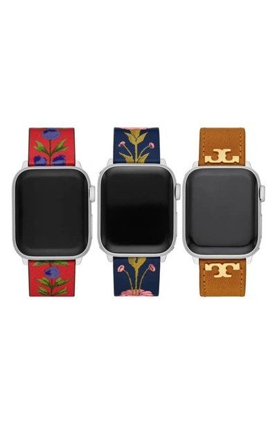 Shop Tory Burch Holiday 2021 Apple Watch® Leather Band Gift Set, 38mm/40mm In Multi