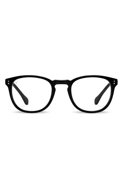 Shop Vincero District 49mm Round Optical Glasses In Black/ Clear