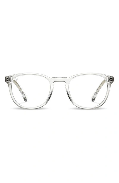 Shop Vincero District 49mm Round Optical Glasses In Clear/ Clear