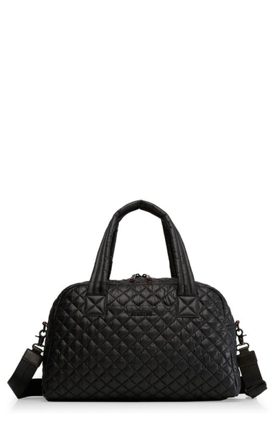 Shop Mz Wallace Jimmy Quilted Nylon Bag In Black/ Black