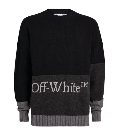 OFF-WHITE Color Block Logo Sweater Dark Grey/White Men's - FW20 - US