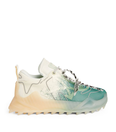Shop Off-white Odsy Mesh Sneakers In Green