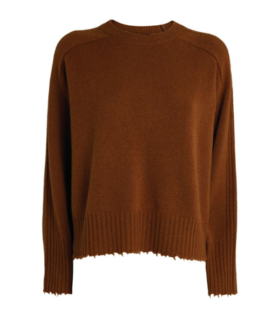 Shop Allsaints Cashmere-rich Kiera Sweater In Brown