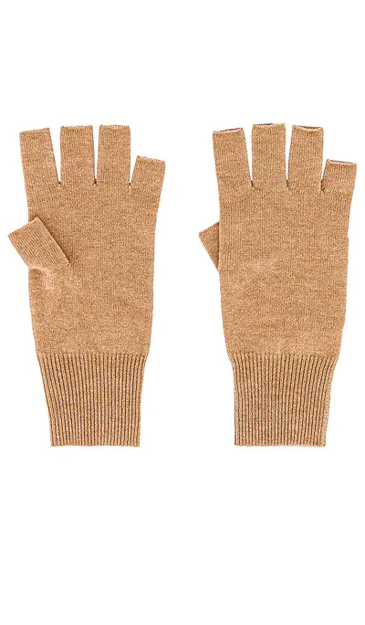 Shop Autumn Cashmere Fingerless Gloves In Tan