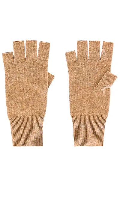 Shop Autumn Cashmere Fingerless Gloves In Tan