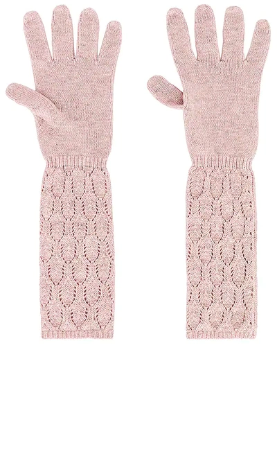 Shop Autumn Cashmere Long Cinched Gloves In Pink