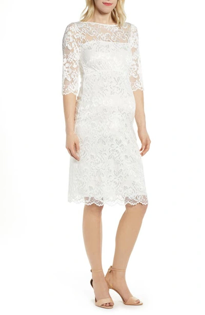 Shop Tiffany Rose Amelia Lace Maternity Sheath Dress In White