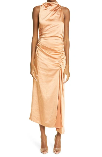 Shop A.l.c Inez Sleeveless Ruched Dress In Sandstone