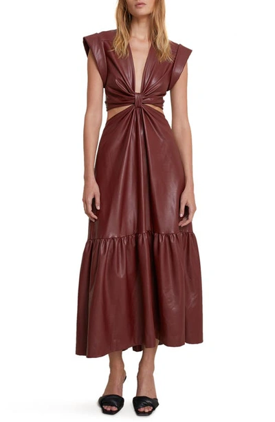 Shop A.l.c Alexandria Faux Leather Dress In Cranberry