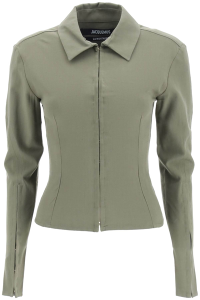 Shop Jacquemus 'la Chemise Obiou' Shirt In Khaki