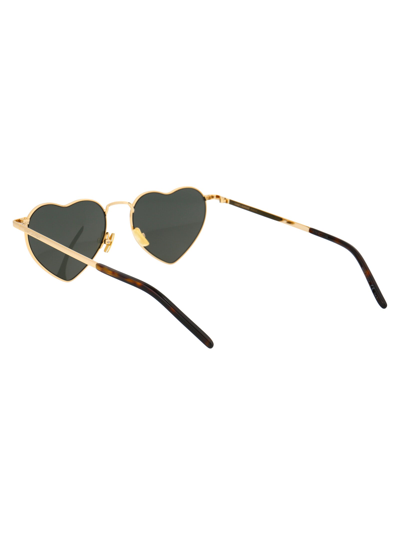 Shop Saint Laurent Sunglasses In 004 Gold Gold Grey