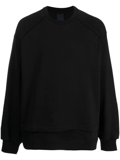 Shop Juunj Crew Neck Cotton Jumper In Schwarz