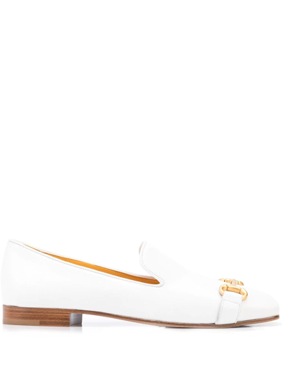 Shop Madison.maison Square-toe Horsebit Loafers In Weiss