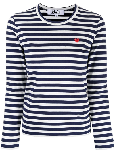 Comme Des Garçons Play Long Sleeved T-shirt In Blau