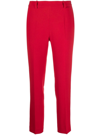 Shop Alberto Biani Slim-cut Trousers In Rot