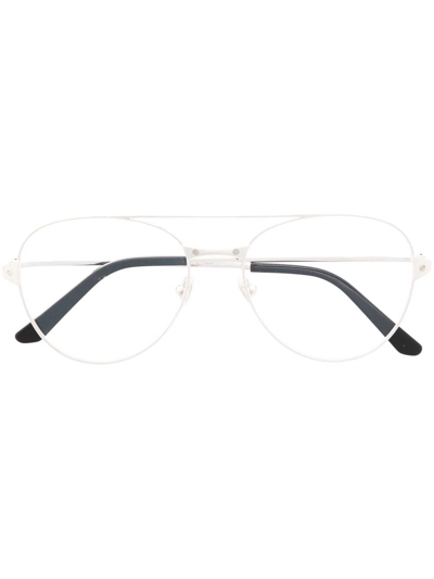 Shop Cartier Pilot-frame Glasses In Black