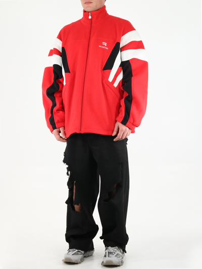 Shop Balenciaga Giacca Sporty B Cosy Tracksuit Rosso In Red
