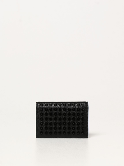 CHRISTIAN LOUBOUTIN: Sifnos credit card holder in grained leather