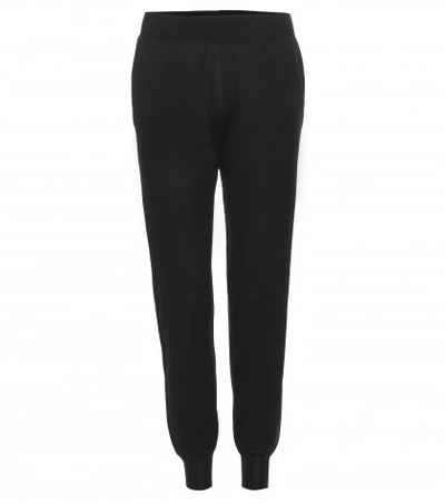 Stella Mccartney Wool And Silk Blend Track Pants In Black
