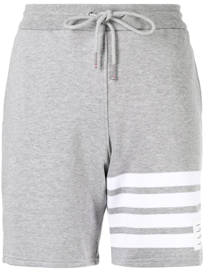 Shop Thom Browne 4-bar Stripe Track Shorts In Grey
