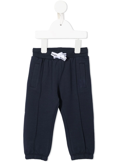 Shop Aigner Logo-print Drawstring Trousers In Blue