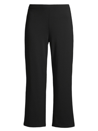 Shop Eileen Fisher Women's Straight-fit Cropped Pants In Black