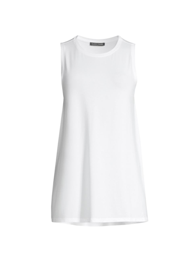 Shop Eileen Fisher Women's Crewneck Sleeveless Top In White