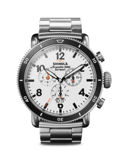 Shop Shinola Men's The White Hurricane Titanium Bracelet Watch