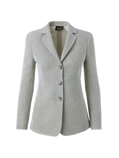 Shop Akris Fitted Piqué Blazer In Clay