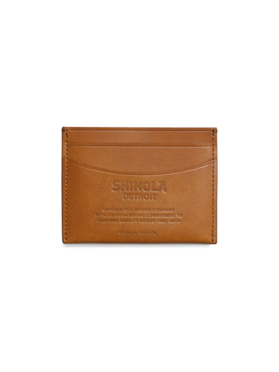 Shop Shinola Men's Leather Pocket Card Case In Tan