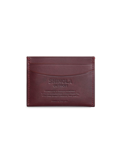 Shop Shinola Men's Leather Pocket Card Case In Burgundy