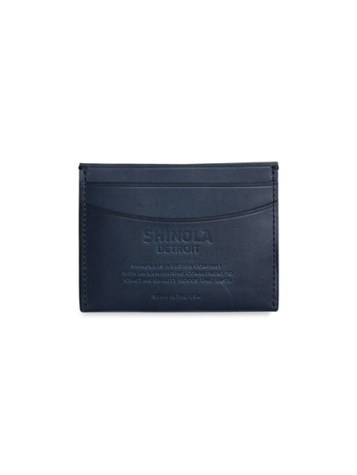 Shop Shinola Men's Leather Pocket Card Case In Navy
